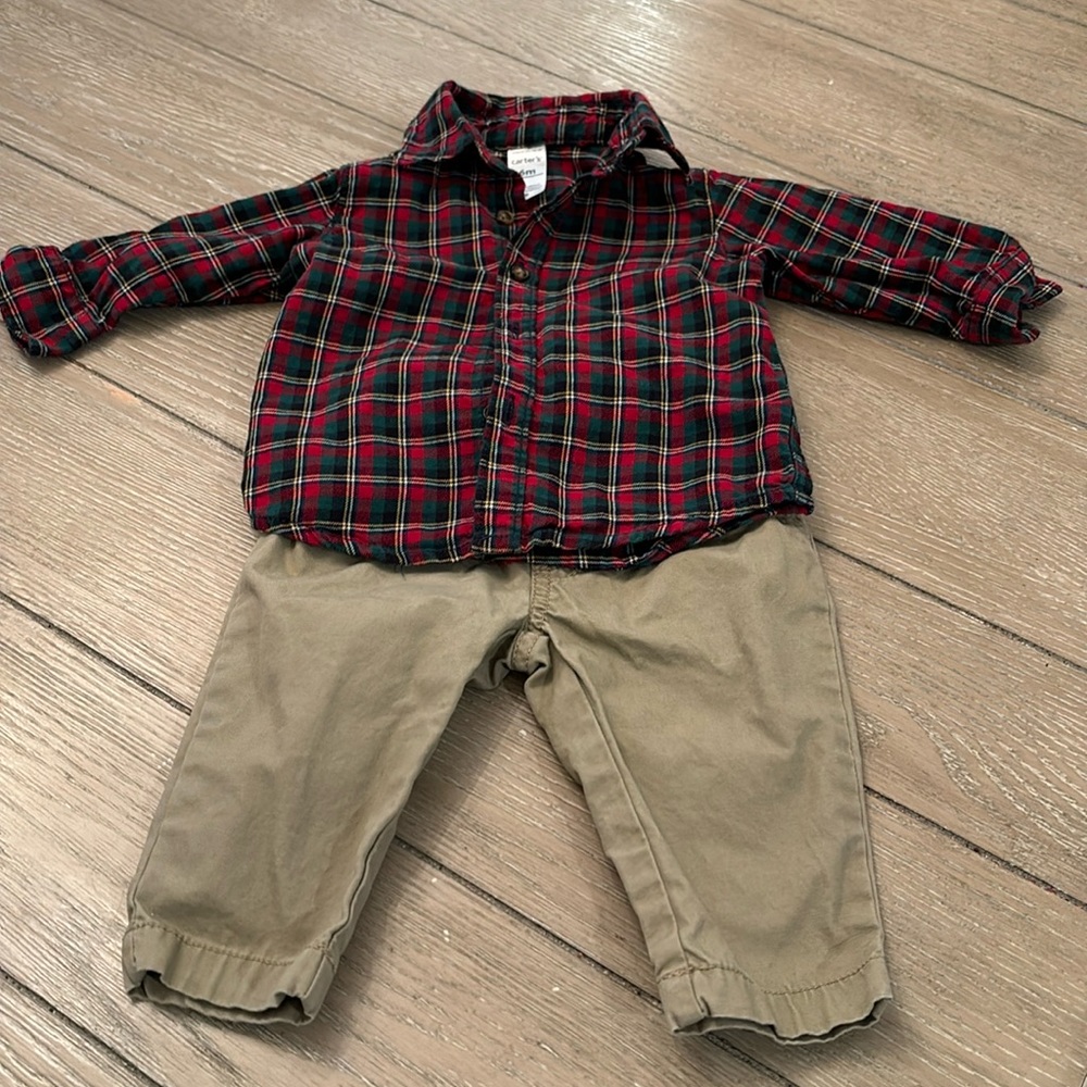 Carter’s Flannel Shirt and Khaki Pants